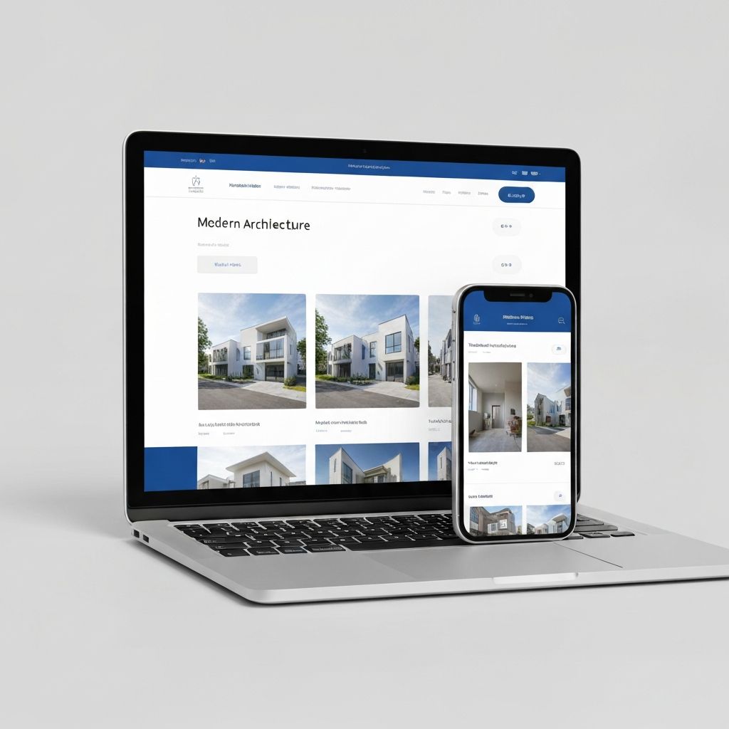 Real estate listing website mockup