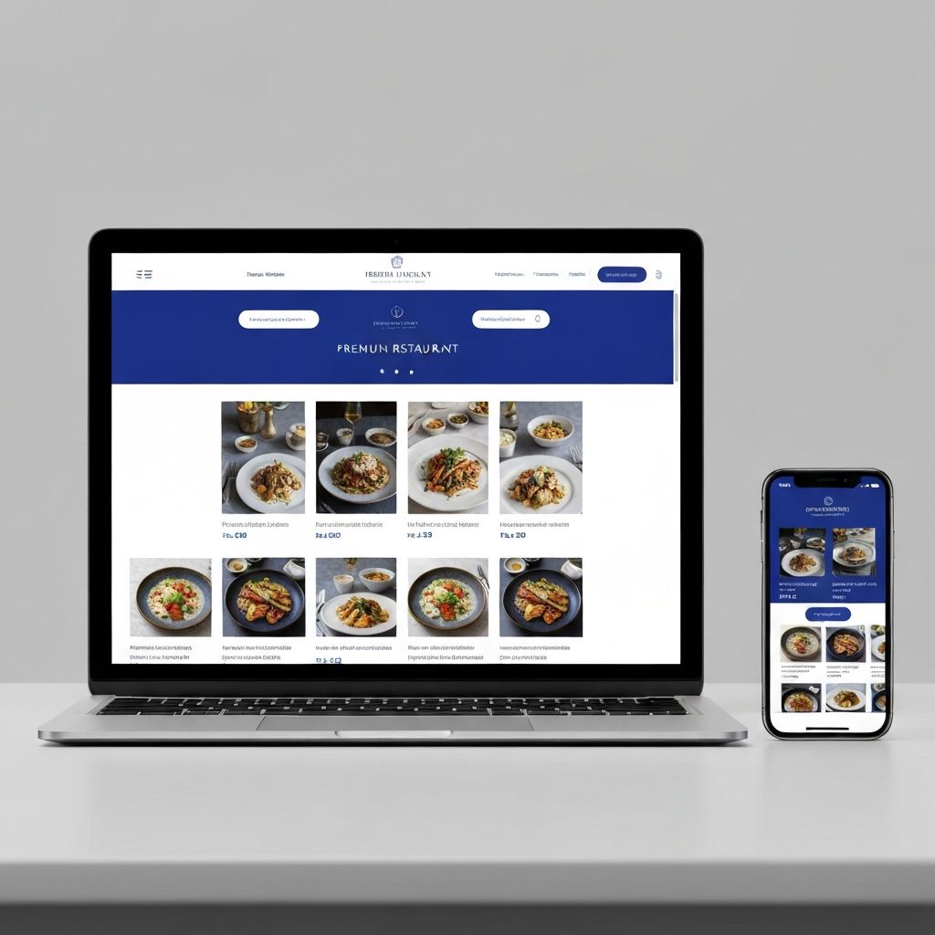 Logistics website mockup on laptop and mobile